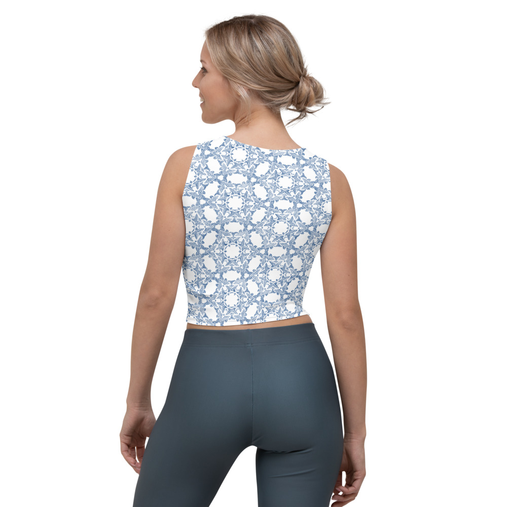 Crop Top Grace in Lace achterkant: backside 1 : klassiek blauw wit- classic blue white