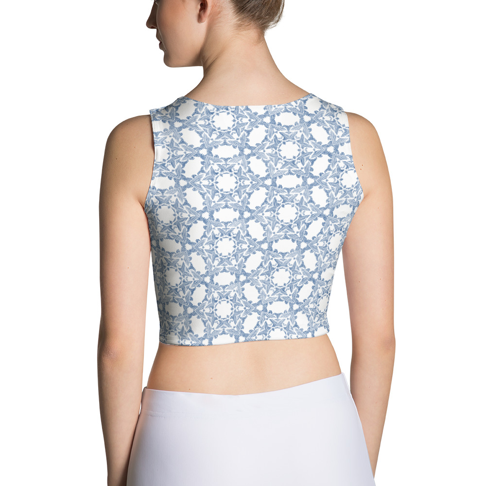 Crop Top Grace in Lace achterkant: backside 2 : klassiek blauw wit- classic blue white