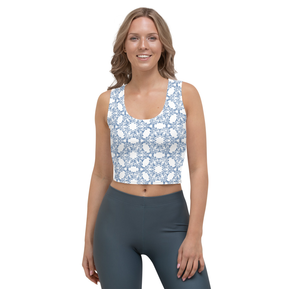 Crop Top Grace in Lace voorkant: front side 1 : klassiek blauw wit - classic blue white