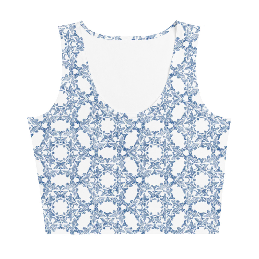 Crop Top Grace in Lace voorkant: front side 3 : klassiek blauw wit - classic blue white
