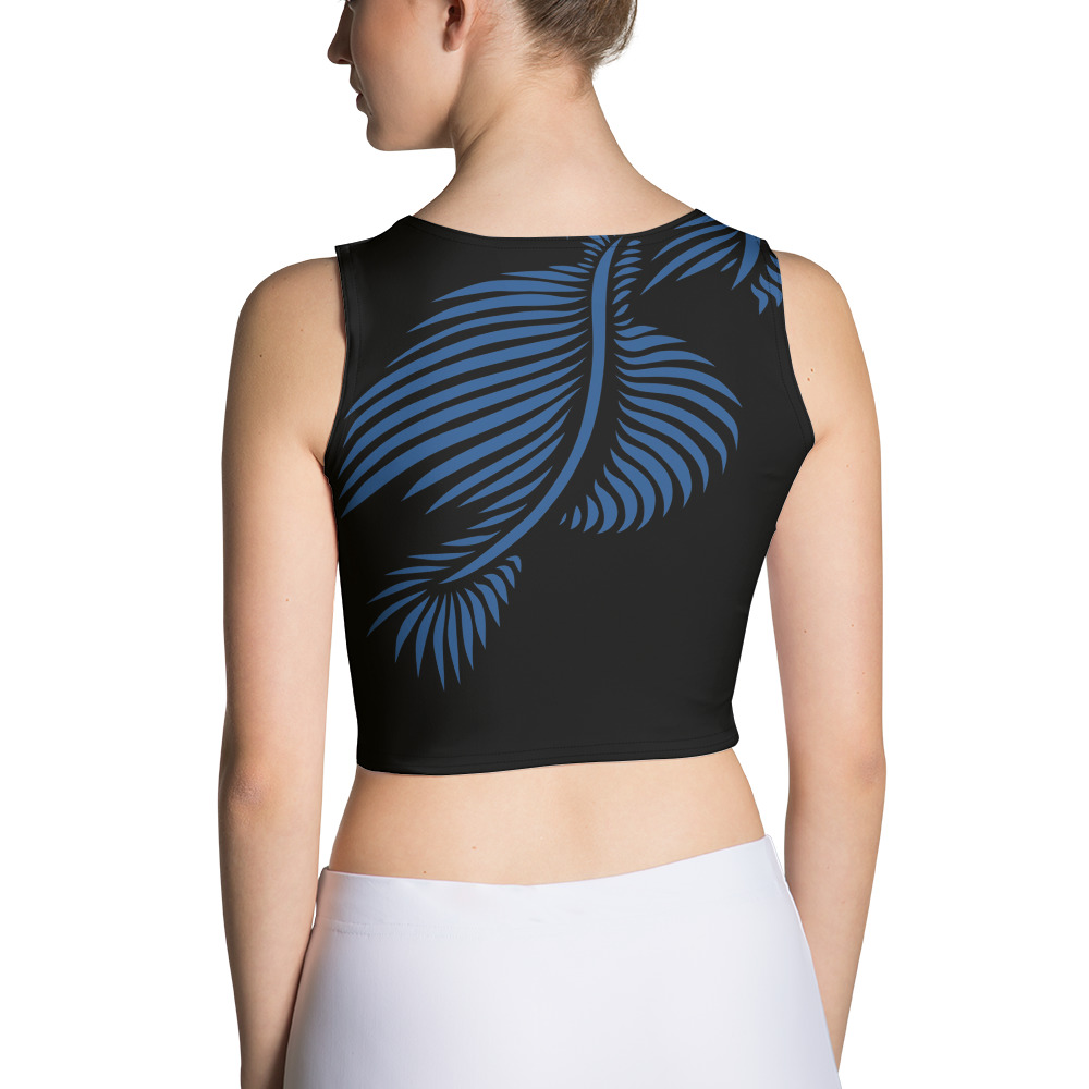 Crop Top Lines 4 Peace achterkant: back side 2: zwart klassiek blauw: black classic blue