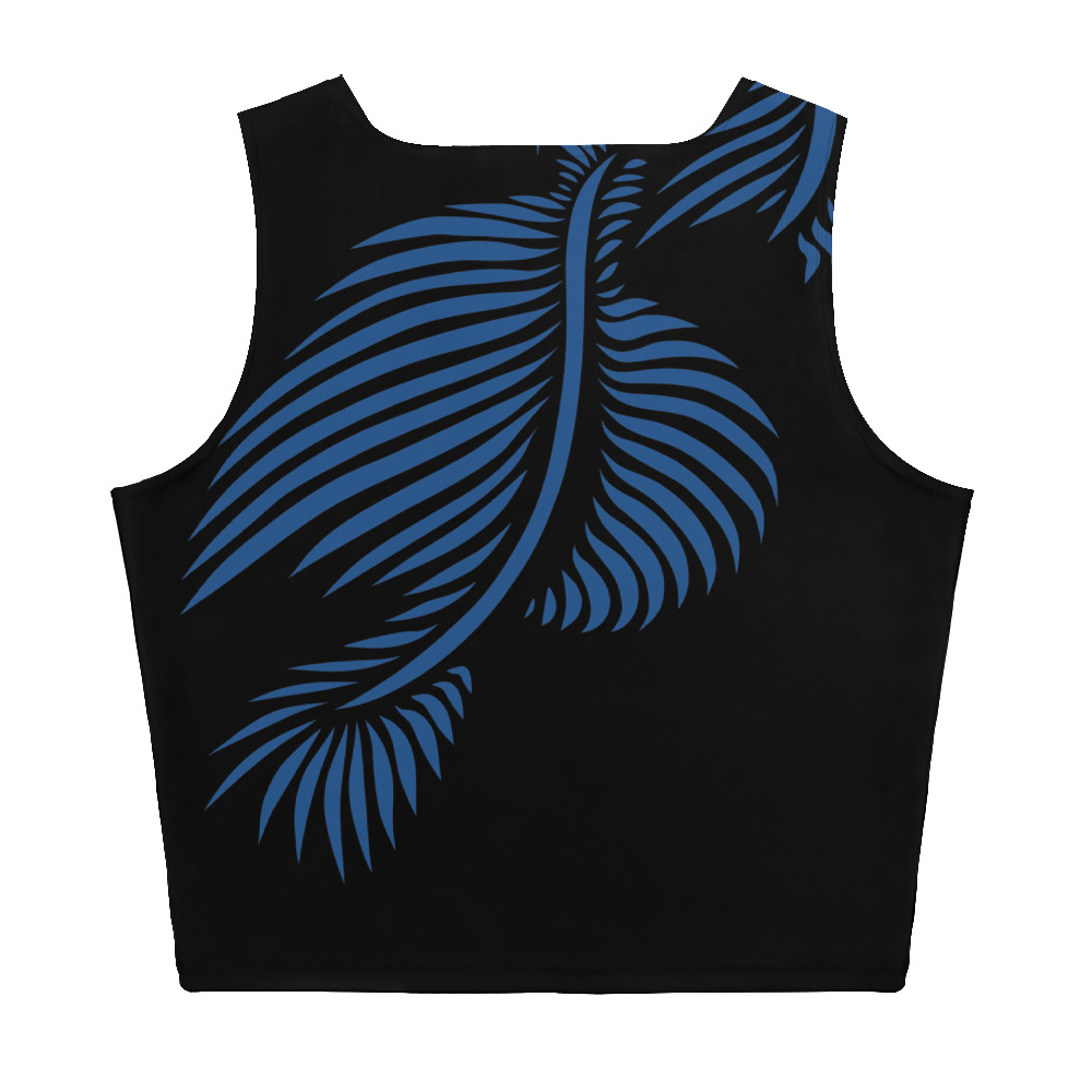 Crop Top Lines 4 Peace achterkant: back side 3: zwart klassiek blauw: black classic blue