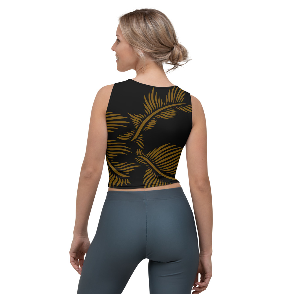 Crop Top Lines 4 Peace achterkant: backside 1 : zwart hazelnoot bruin: black hazelnut brown