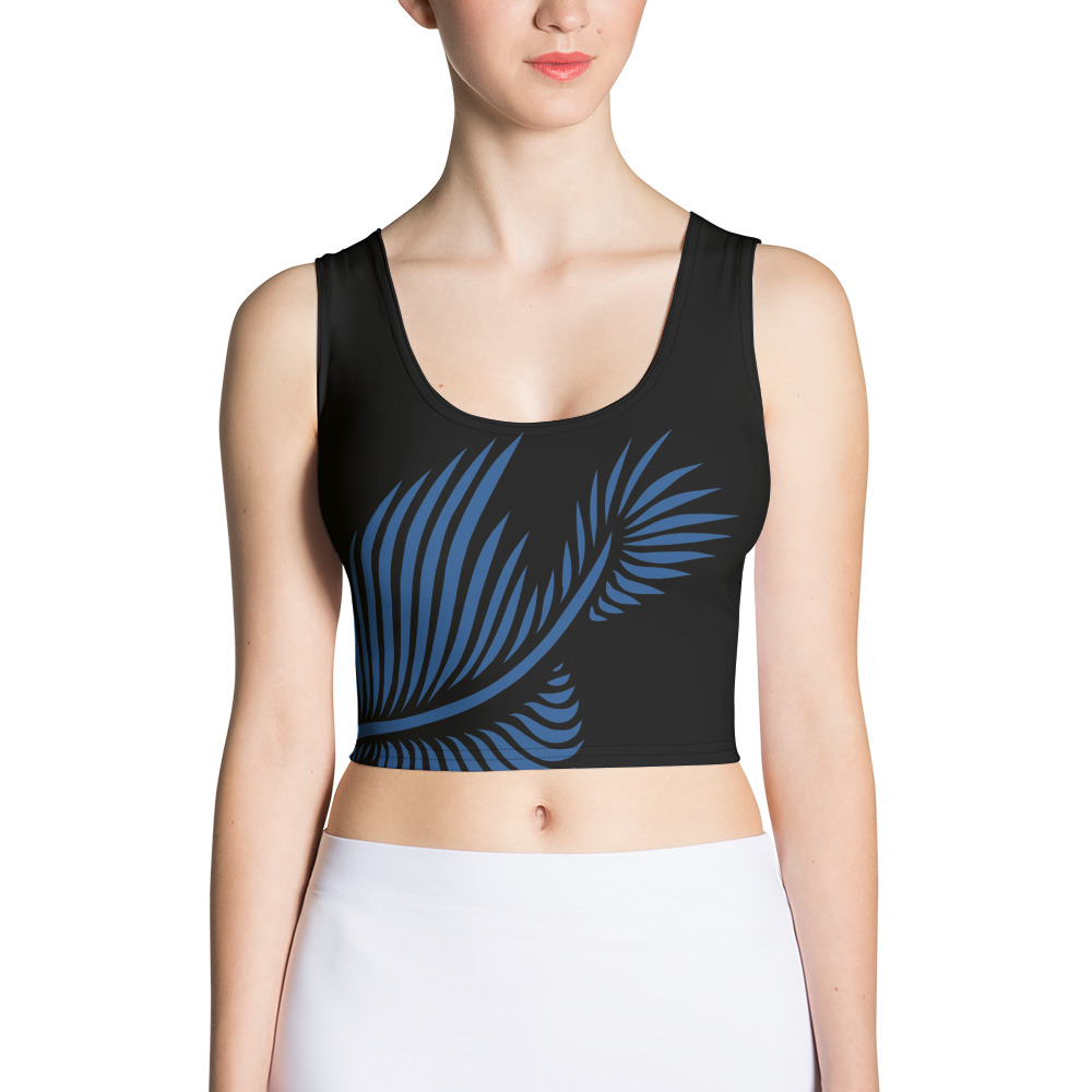 Crop Top Lines 4 Peace voorkant: front side 2: zwart klassiek blauw: black classic blue