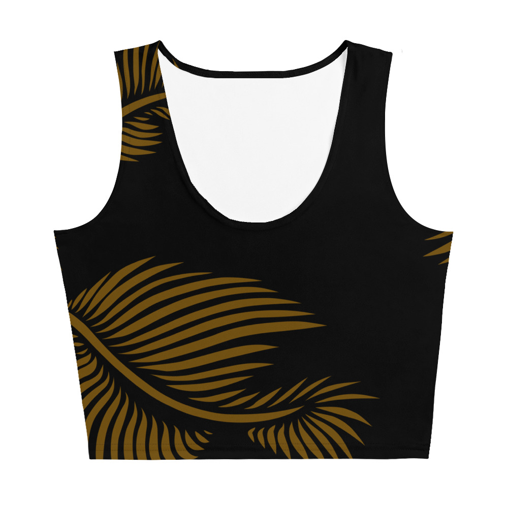 Crop Top Lines 4 Peace voorkant: front side 3 : zwart hazelnoot bruin: black hazelnut brown