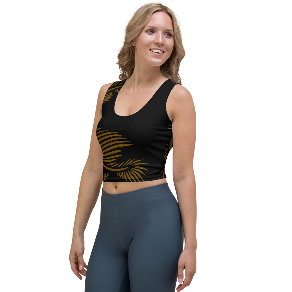 Crop Top Lines 4 Peace zijkant: side L : zwart hazelnoot bruin: black hazelnut brown