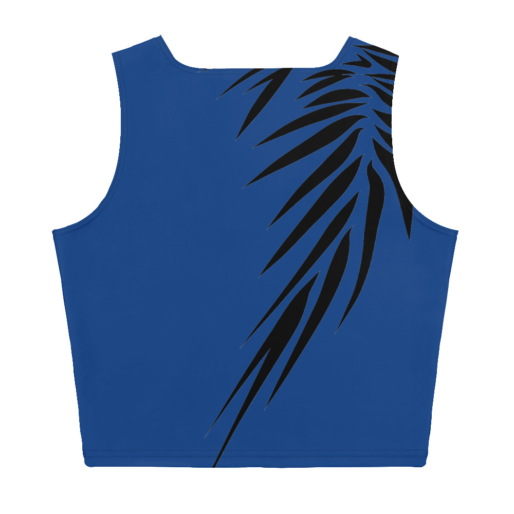 Crop Top Power Up achterkant: backside 3 : kobalt blauw zwart - cobalt blue black