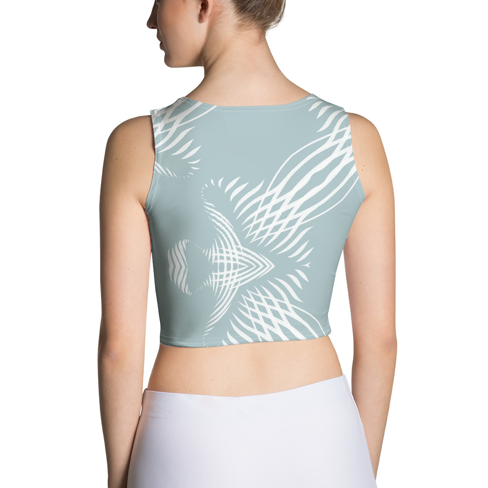 Crop Top Proud Pattern achterkant: back side 2: mint groen wit : mint green white