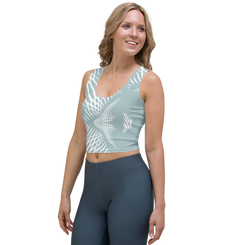 Crop Top Proud Pattern zijkant : side L : mint groen wit : mint green white