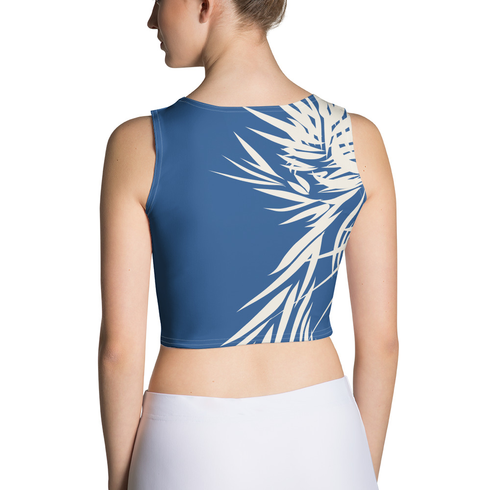 Crop Top Tiger Power Up achterkant: backside 2: klassiek blauw wit - classic blue white
