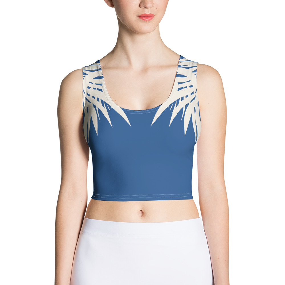 Crop Top Tiger Power Up voorkant: front side 2 : klassiek blauw wit - classic blue white