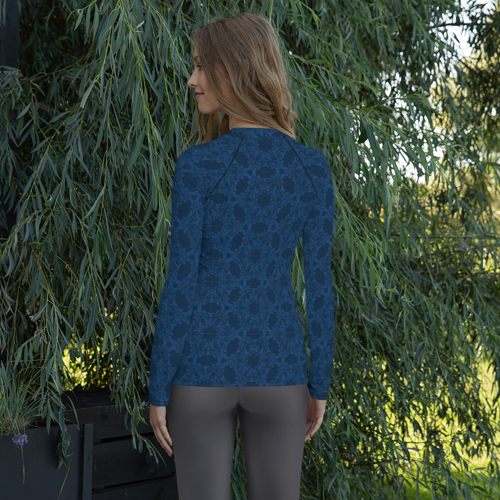 Rash Guard Grace in Lace achterkant: backside 1 : klassiekblauw donkerblauw- classic blue dark blue