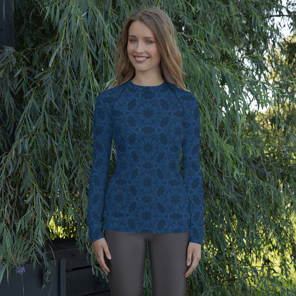 Rash Guard Grace in Lace voorkant: front 1 : klassiekblauw donkerblauw- classic blue dark blue