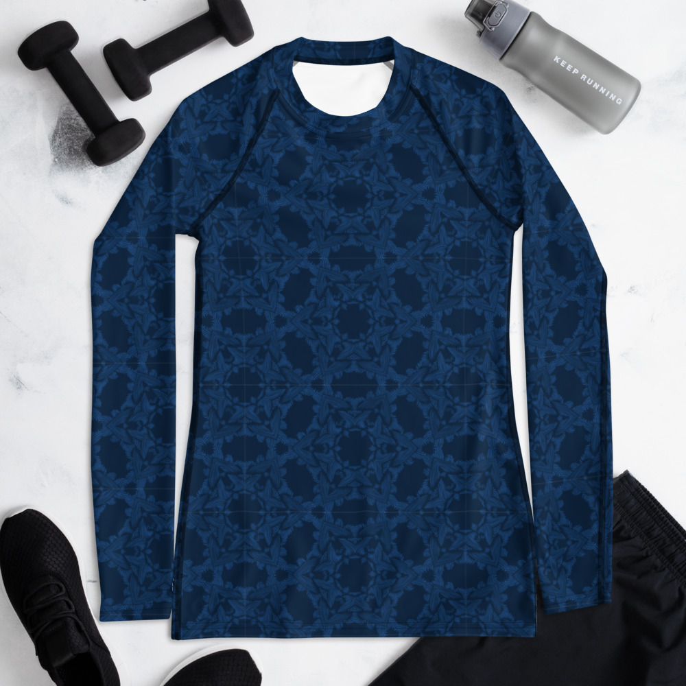 Rash Guard Grace in Lace voorkant: front 3 : klassiekblauw donkerblauw- classic blue dark blue