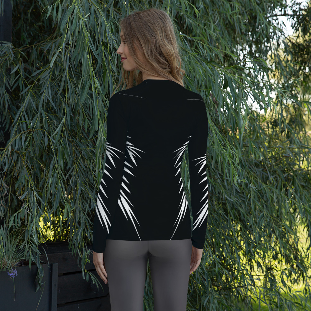 Rash Guard Power Up Yin Yang achterkant: backside 1: zwart wit: black white