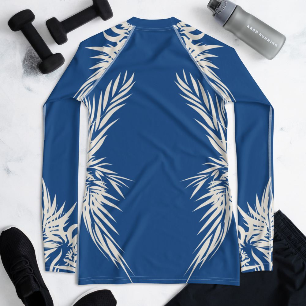 Rash Guard Power Up achterkant: backside 3: kobalt blauw wit - cobalt blue white