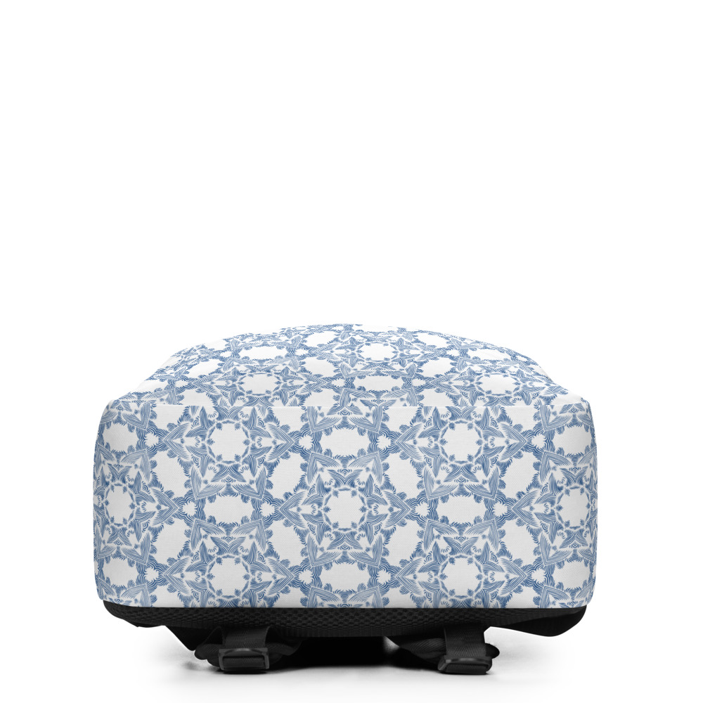 Rugzak Backpack Grace in Lace: detail 2 : wit klassiek blauw - white classic blue
