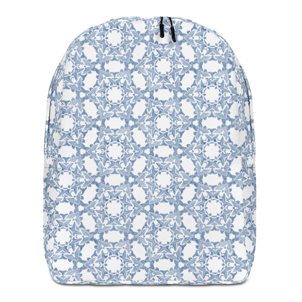 Rugzak Backpack Grace in Lace: detail 3: wit klassiek blauw - white classic blue