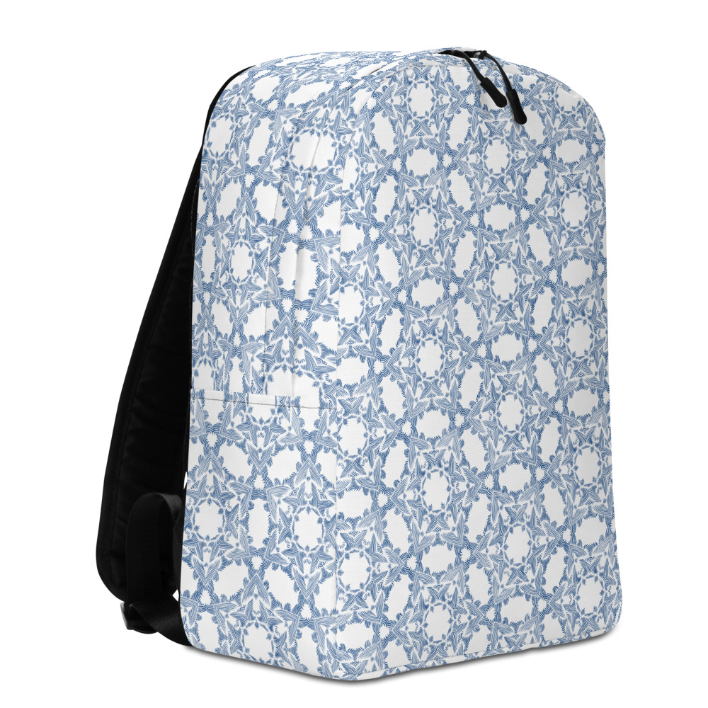 Rugzak Backpack Grace in Lace: detail 7 : wit klassiek blauw - white classic blue