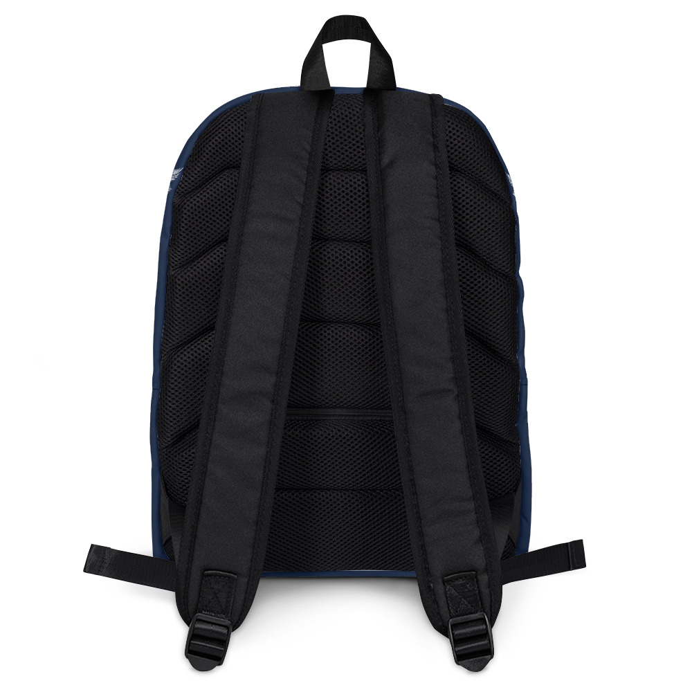 Rugzak Backpack Lines 4 Peace : achterkant back 1: marine blauw wit: navy blue white