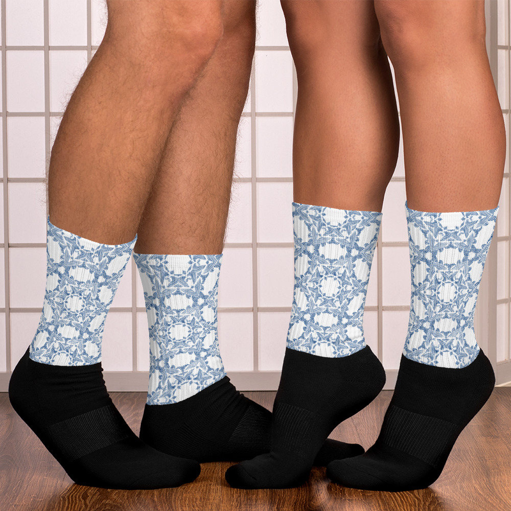 Sokken Socks Grace in Lace: Duo : wit klassiek blauw - white classic blue