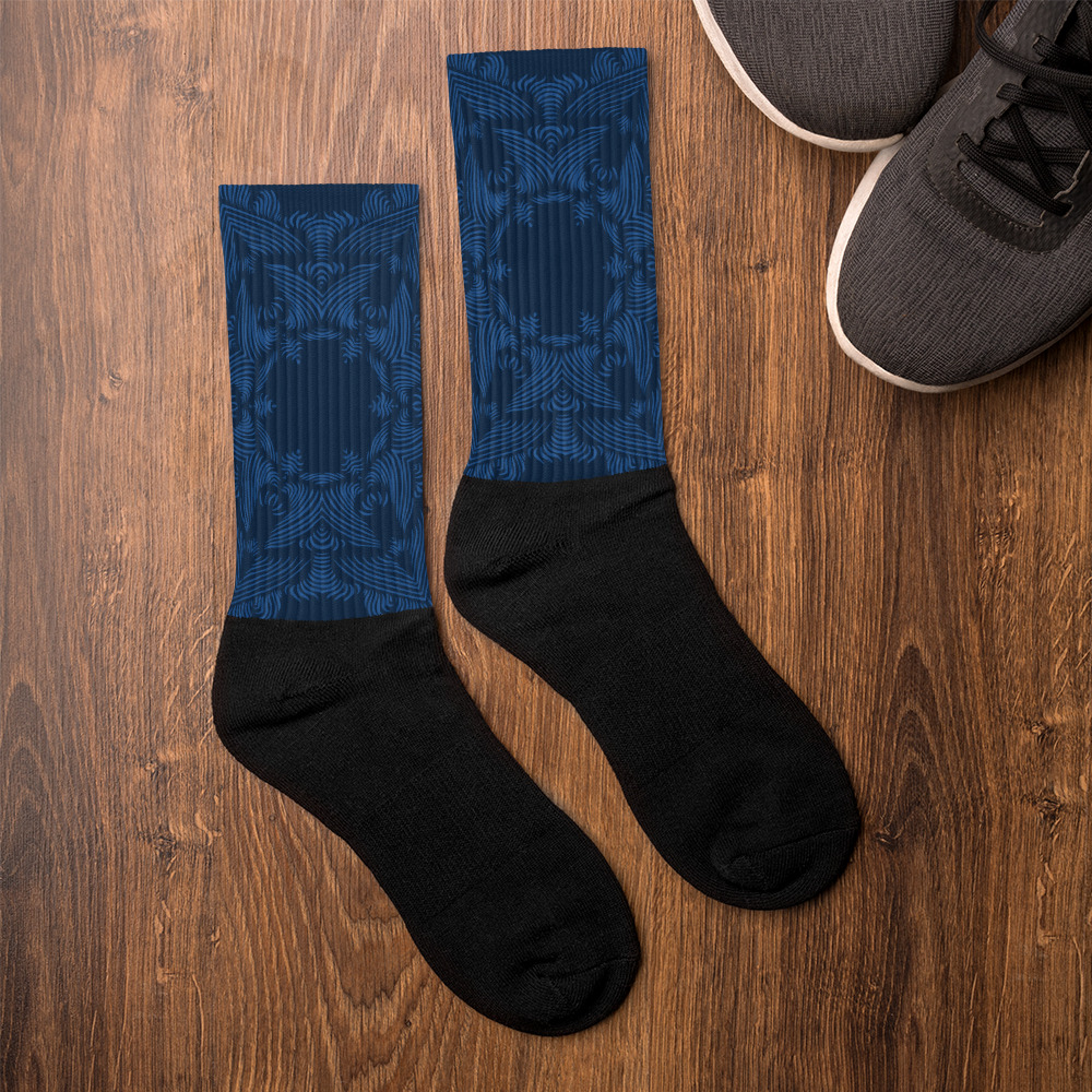 Sokken Socks Grace in Lace : detail 7 : klassiekblauw donkerblauw - classic blue dark blue