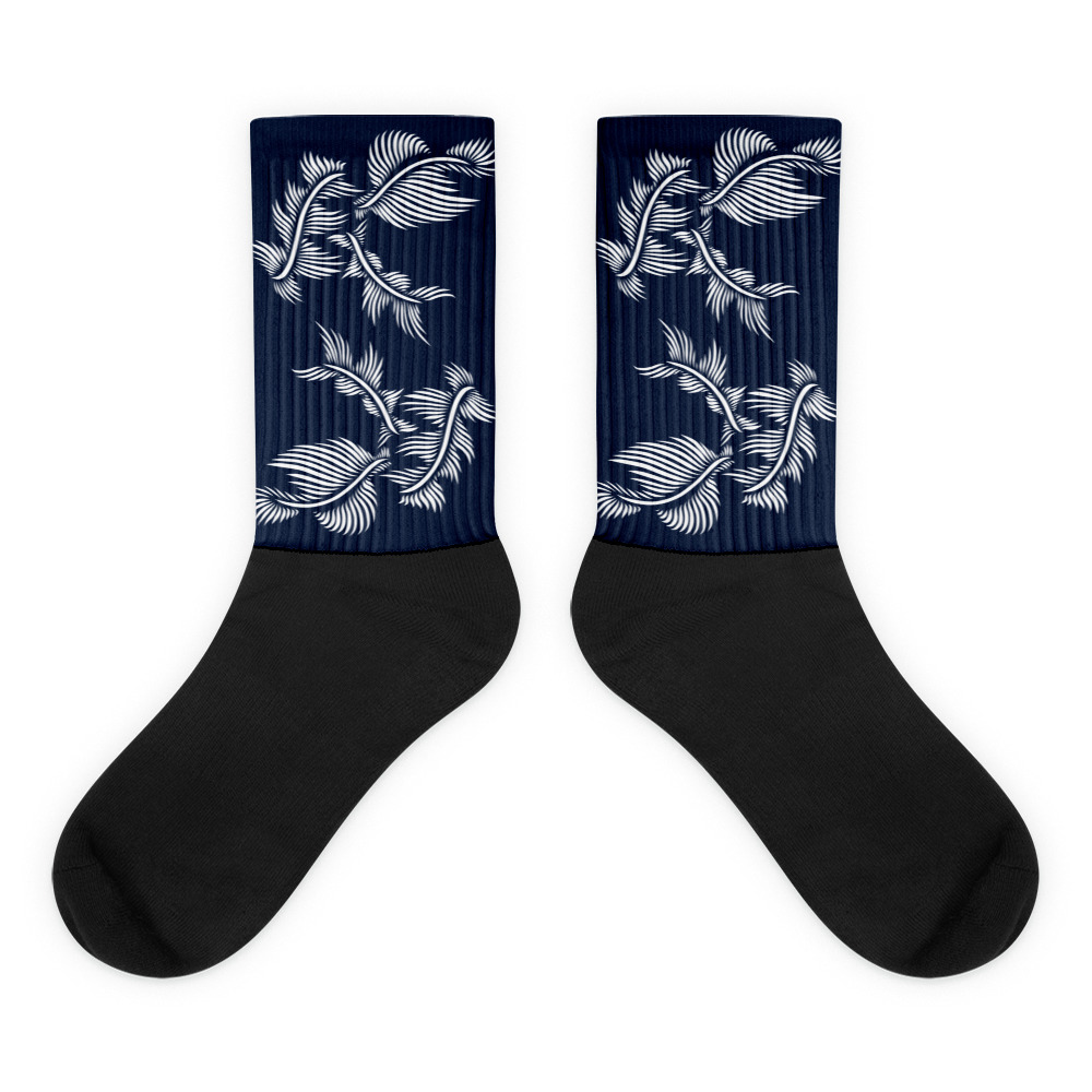 Sokken Socks Lines 4 Peace : detail 1: marine blauw wit navy blue wit
