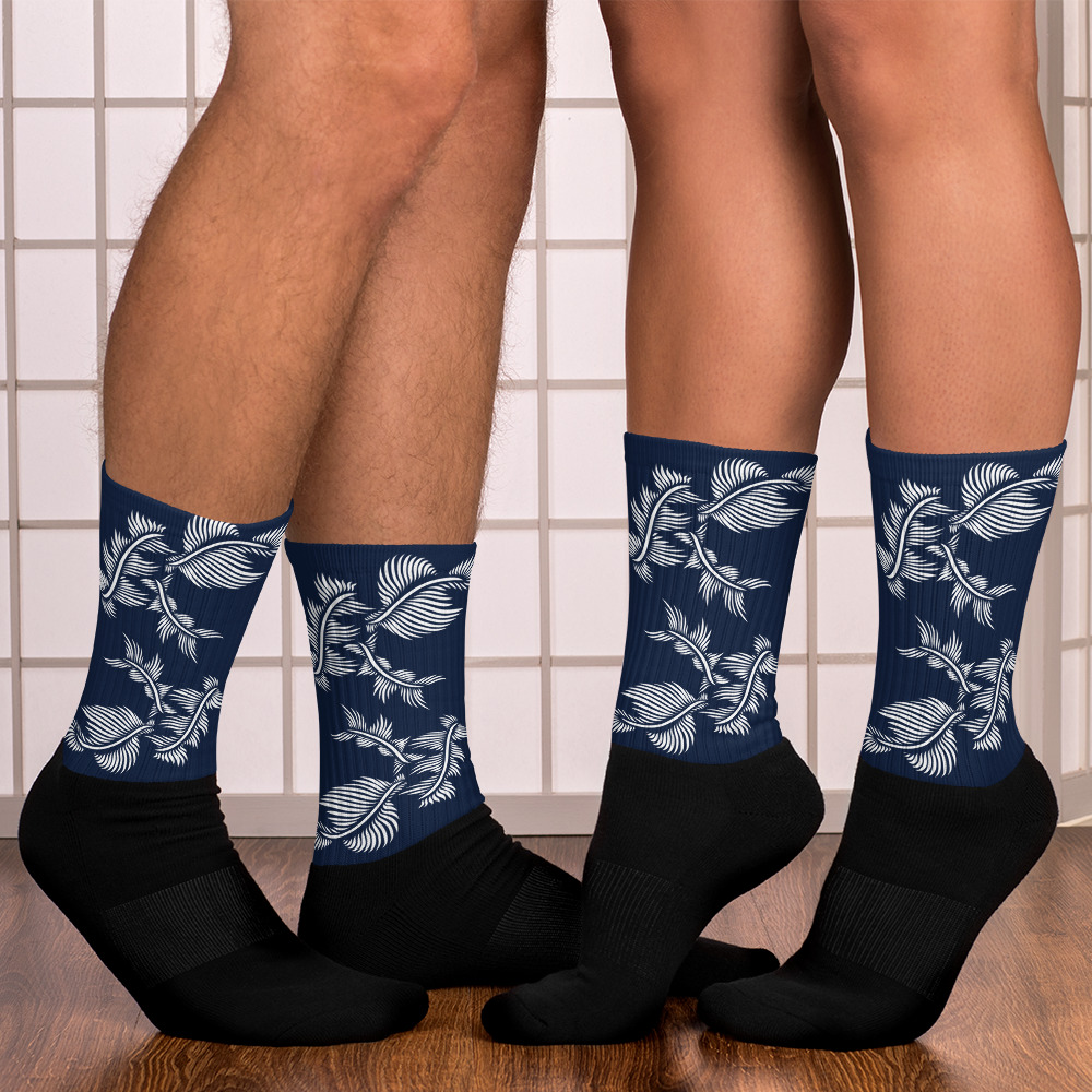 Sokken Socks Lines 4 Peace : duo 1: marine blauw wit navy blue wit