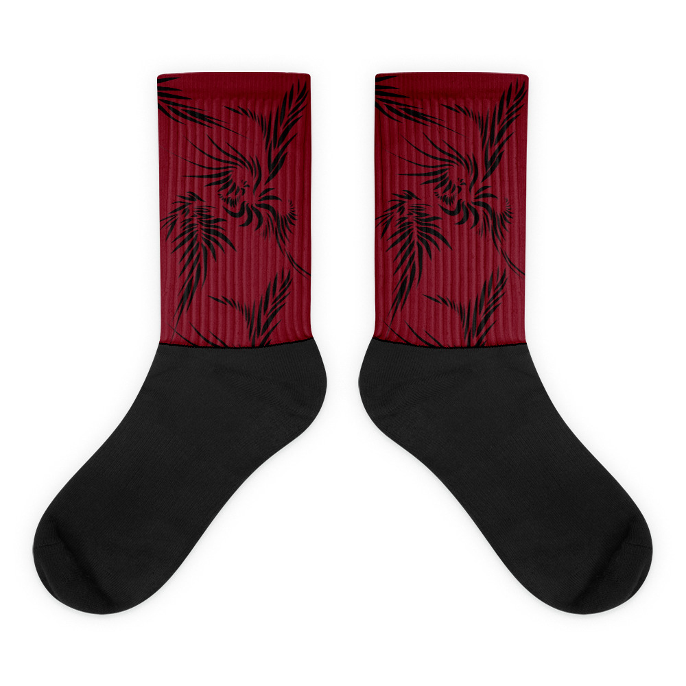 Sokken Socks Power UP : detail 2 : warm rood zwart : warm red black