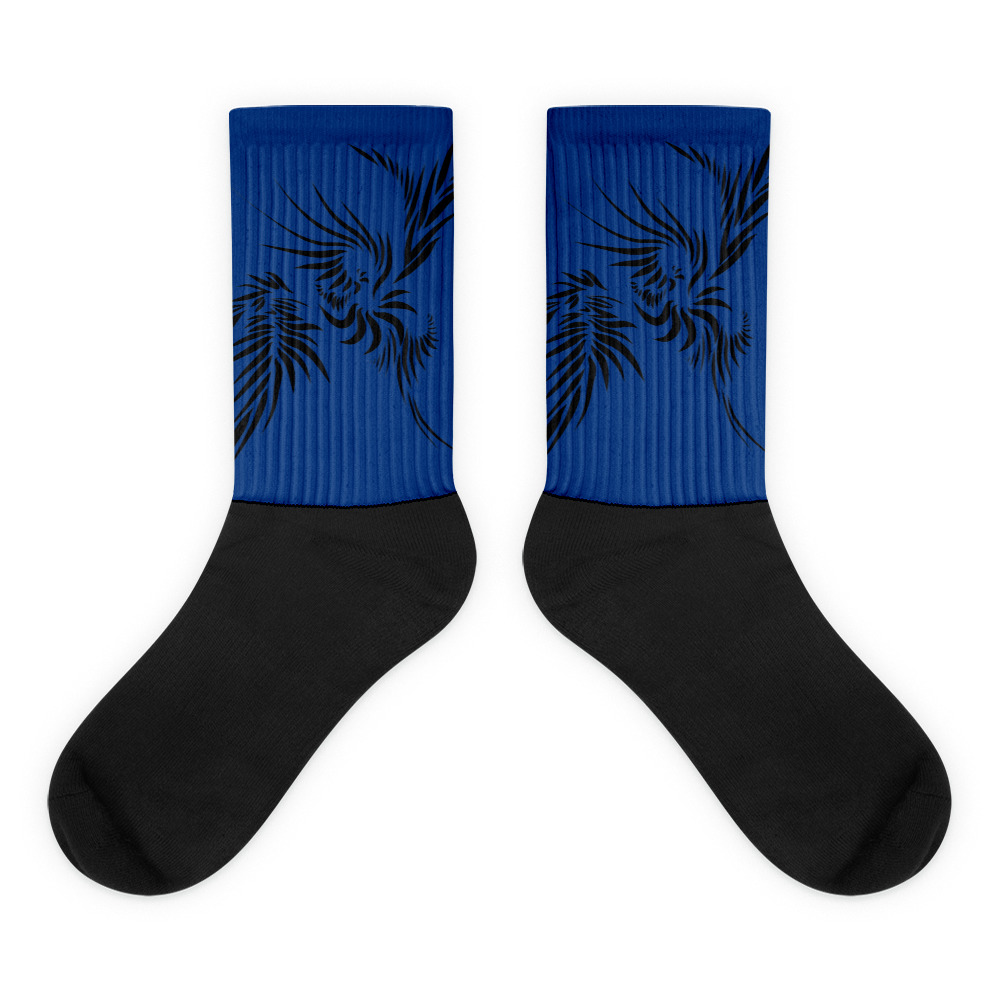 Sokken Socks Power Up detail 2 : kobalt blauw zwart - cobalt blue black