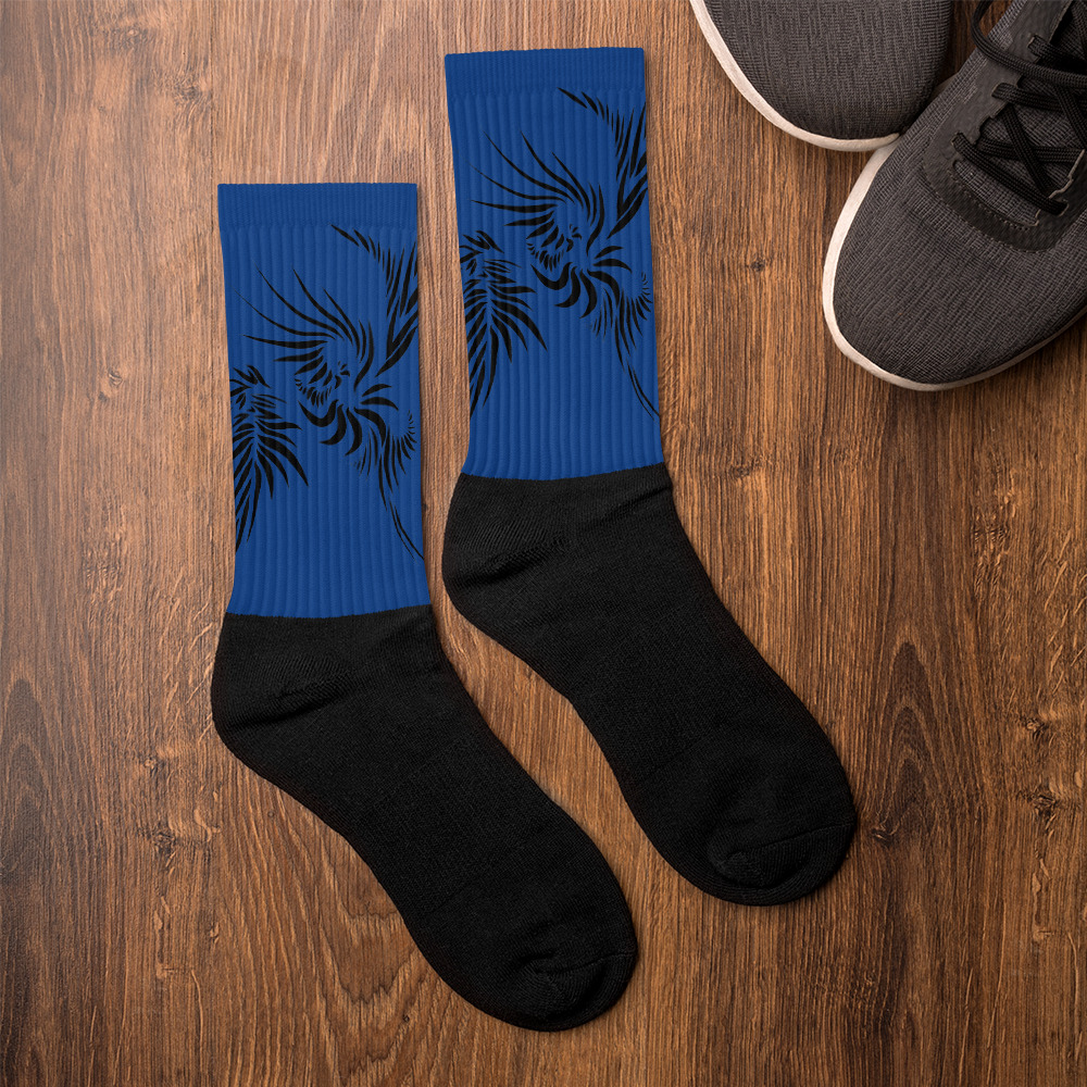 Sokken Socks Power Up : detail 6: kobalt blauw zwart - cobalt blue black