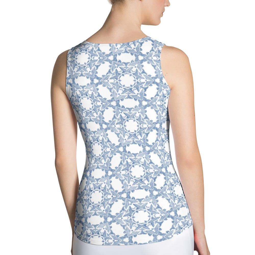 Tank Top Grace in Lace achterkant: backside 2 : wit klassiekblauw - white classic blue