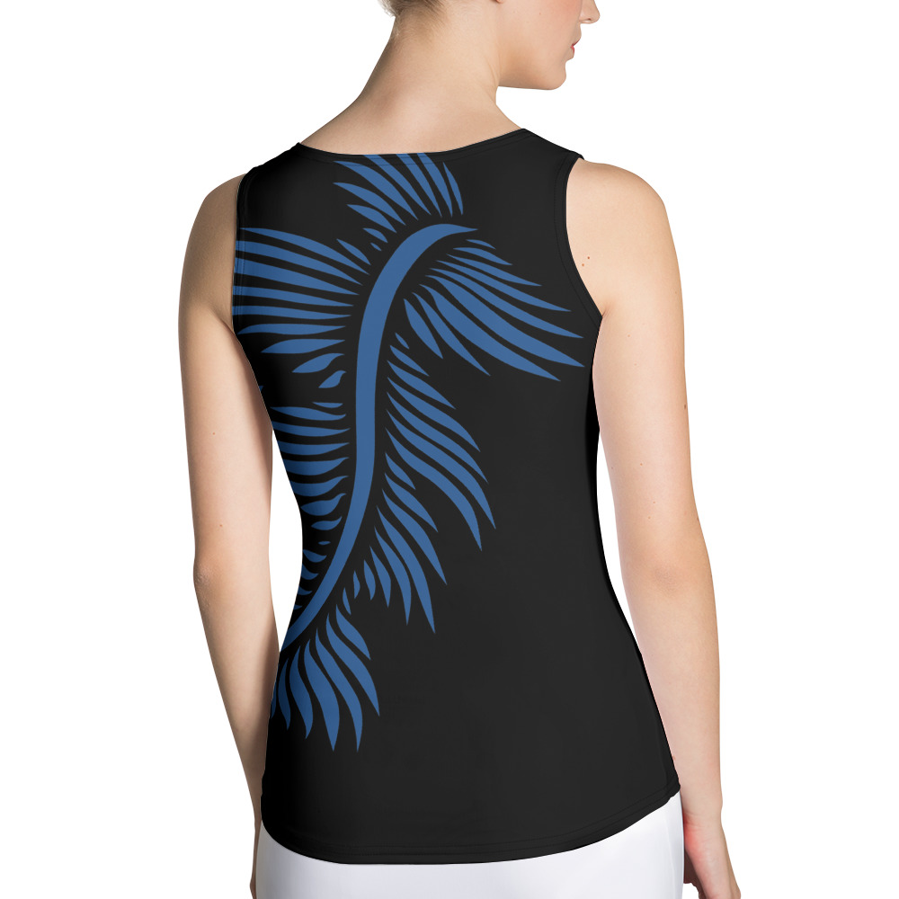 Tank Top Lines 4 Peace achterkant: back 2: zwart klassiek blauw: black classic blue