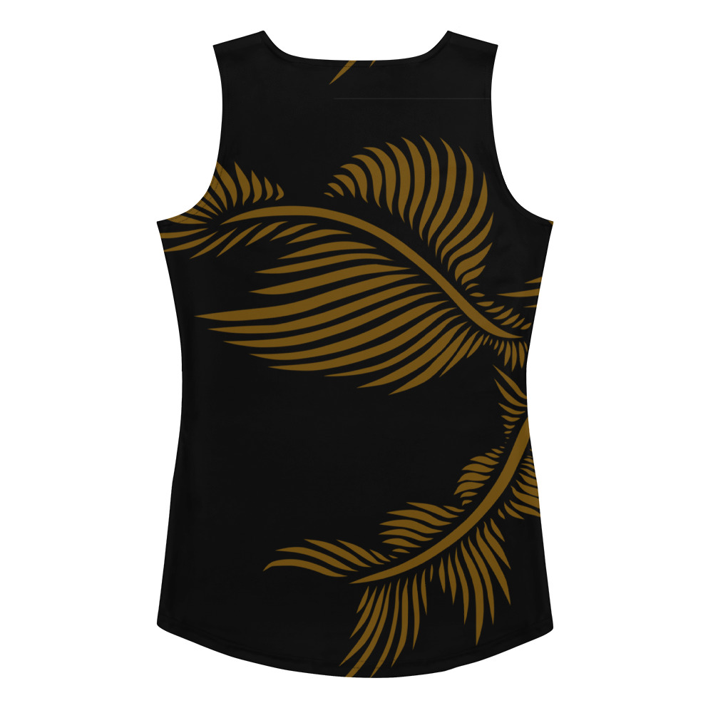 Tank Top Lines 4 Peace achterkant: back 3 : zwart hazelnoot bruin: black hazelnut brown