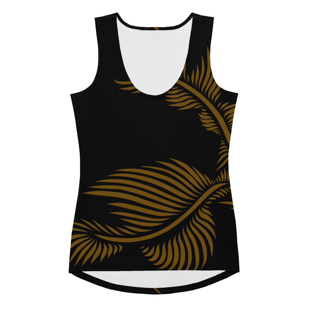 Tank Top Lines 4 Peace voorkant: front 3 : zwart hazelnoot bruin: black hazelnut brown