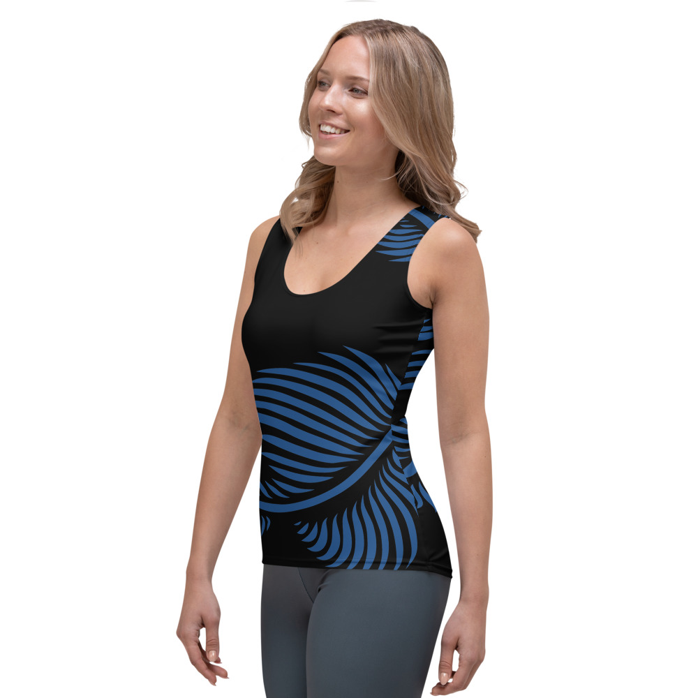 Tank Top Lines 4 Peace zijkant: side L: zwart klassiek blauw: black classic blue