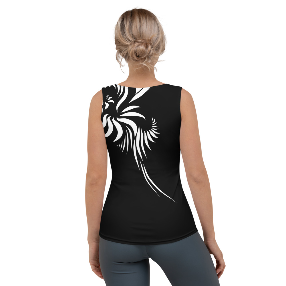 Tank Top Power Up Yin Yang achterkant : backside 1: zwart wit: black white