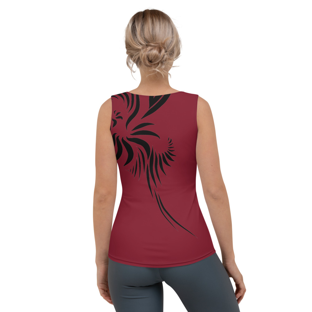 Tank Top Power Up achterkant : backside 1 : warm rood zwart : warm red black
