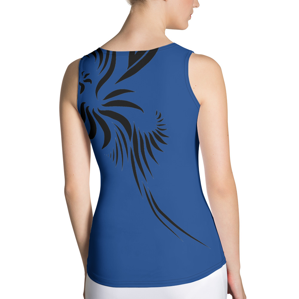 Tank Top Power Up achterkant: backside 2 : kobalt blauw wit - cobalt blue white
