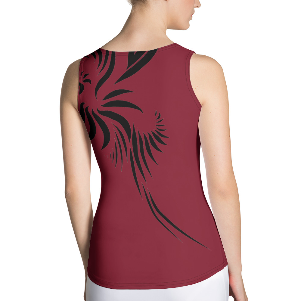 Tank Top Power Up achterkant : backside 2 : warm rood zwart : warm red black