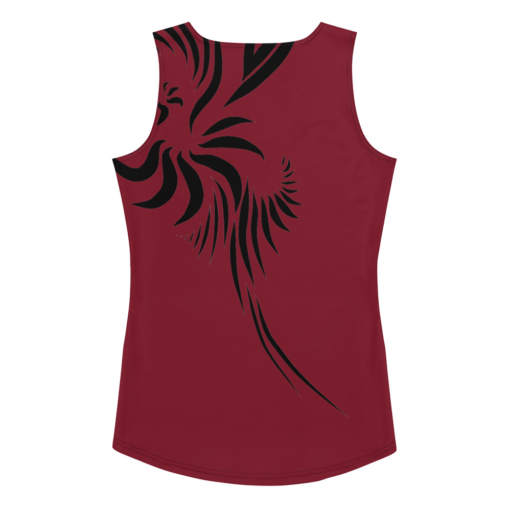 Tank Top Power Up achterkant : backside 3 : warm rood zwart : warm red black