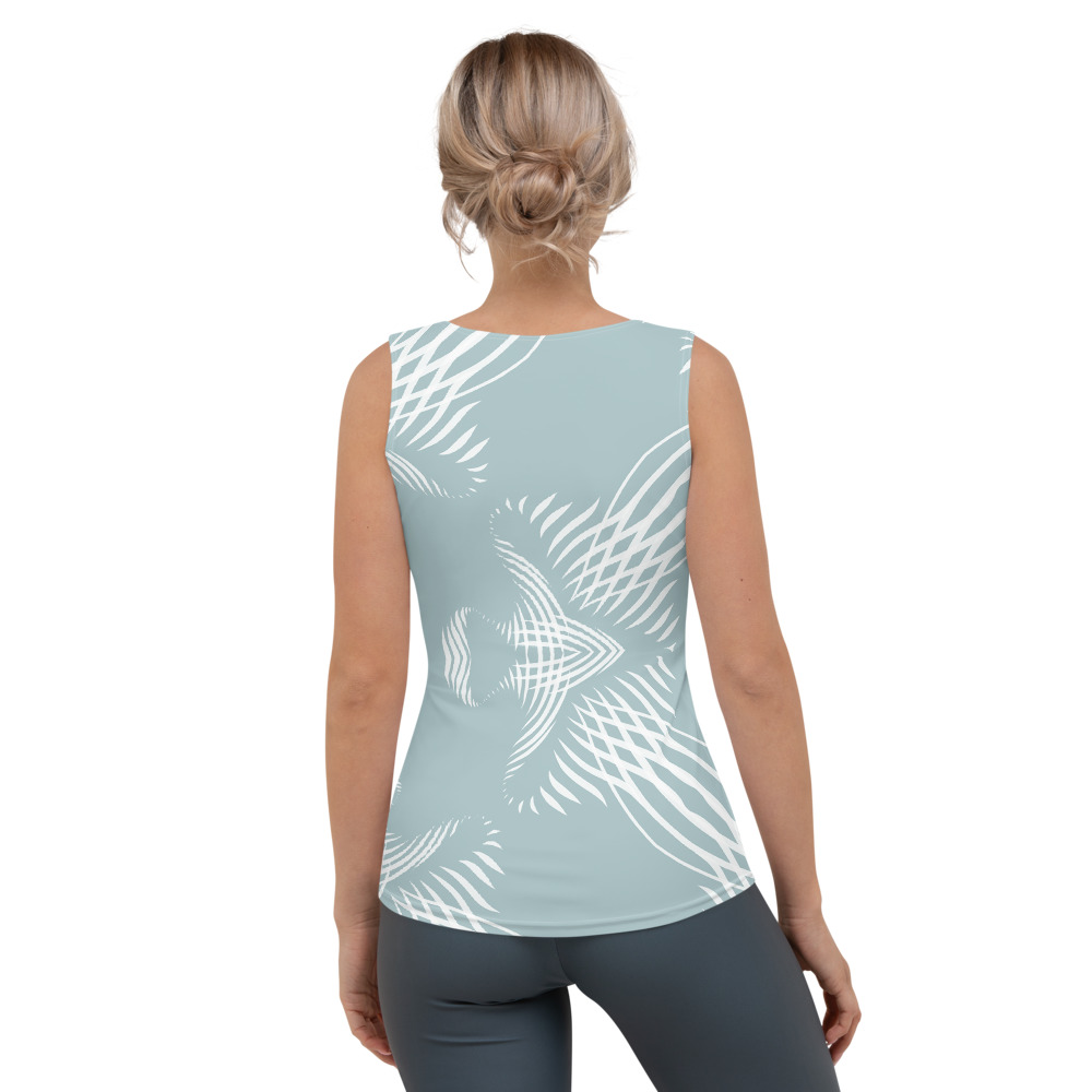 Tank Top Proud Pattern achterkant: back side 1: mint groen wit : mint green white