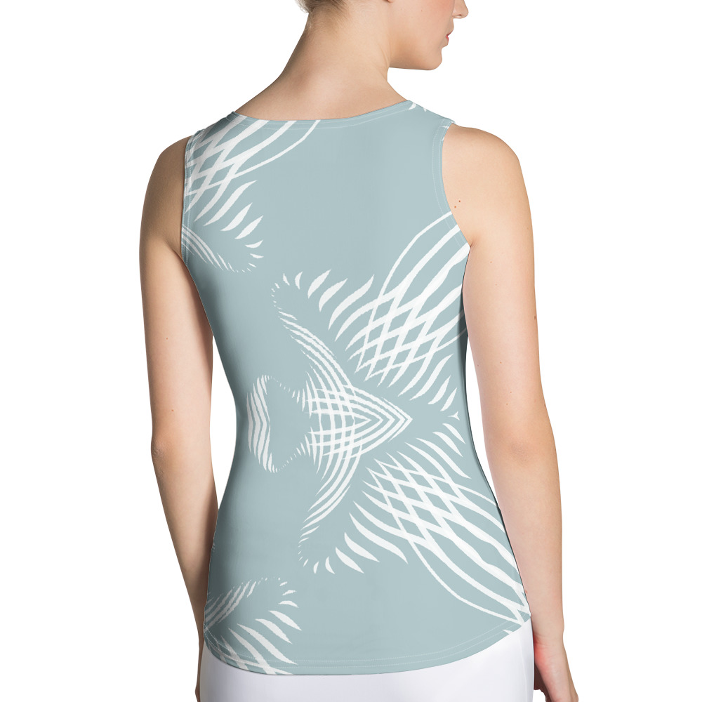 Tank Top Proud Pattern achterkant: back side 2: mint groen wit : mint green white