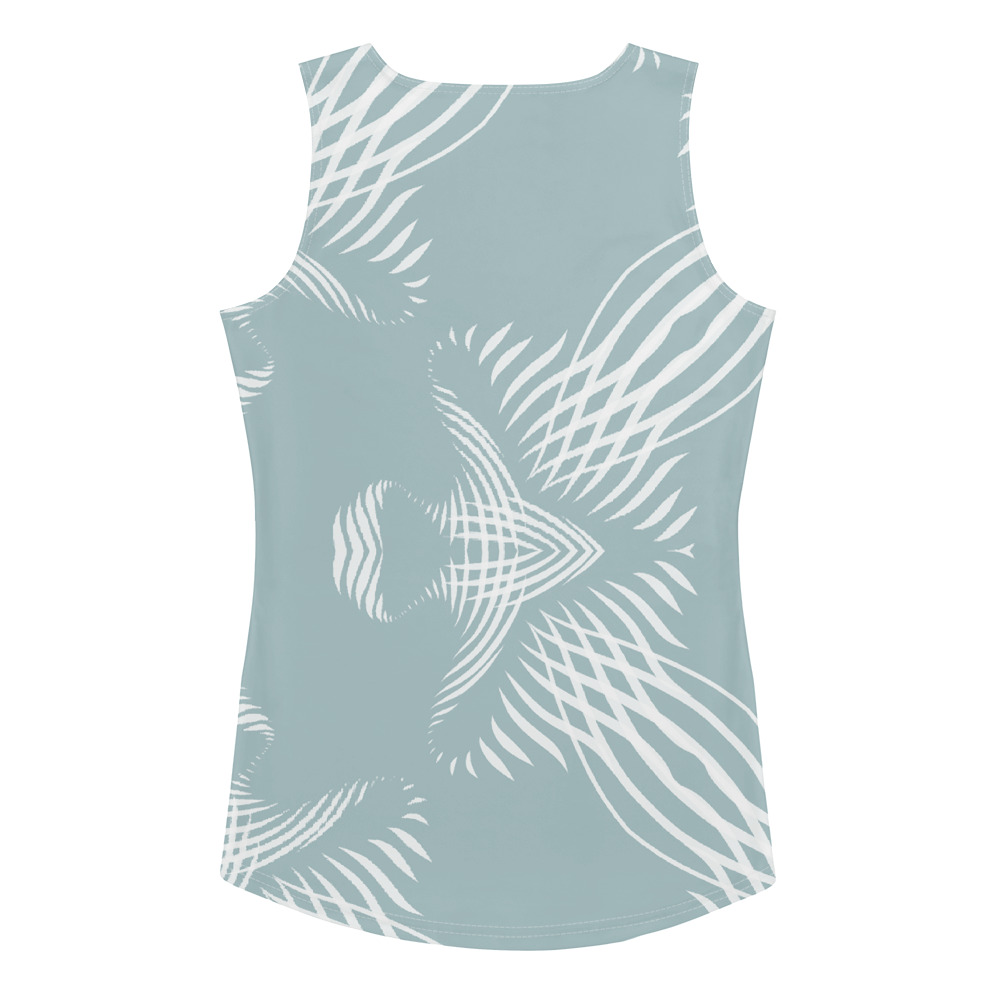 Tank Top Proud Pattern achterkant: back side 3 : mint groen wit : mint green white
