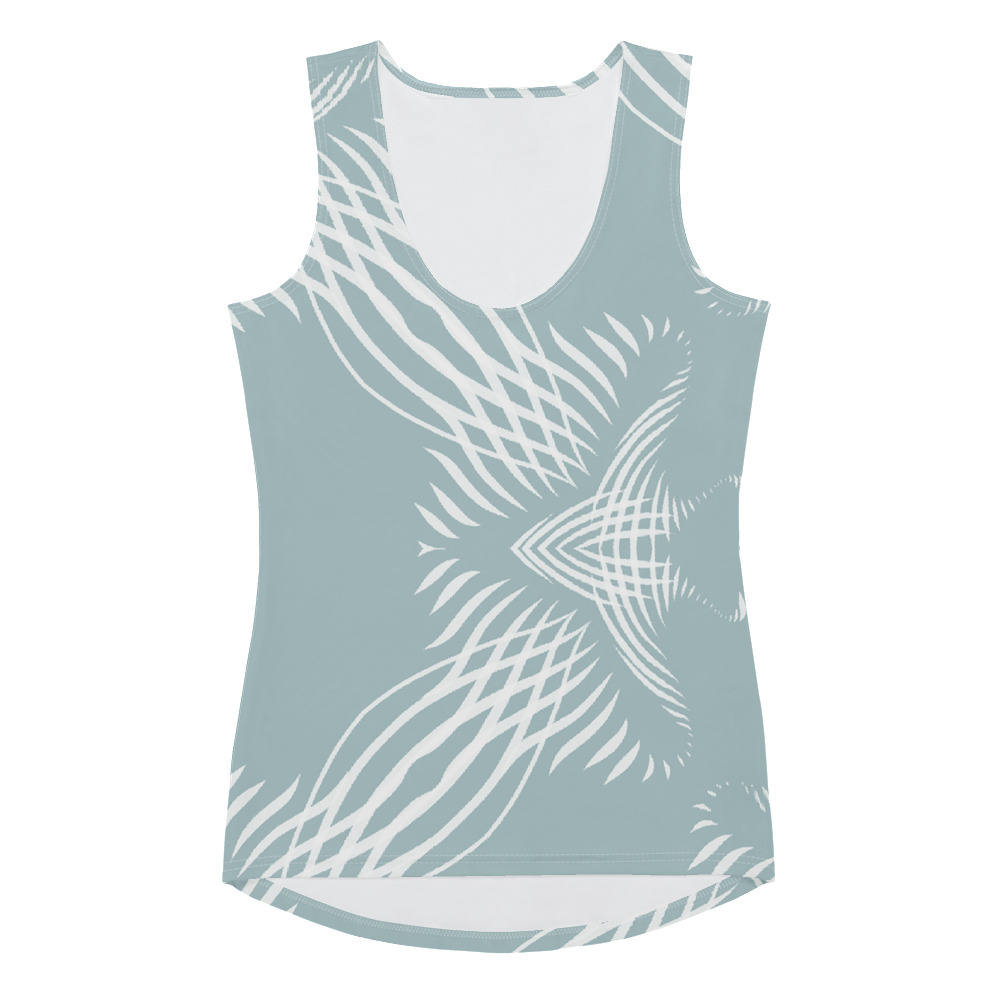 Tank Top Proud Pattern voorkant: front 3: mint groen wit : mint green white