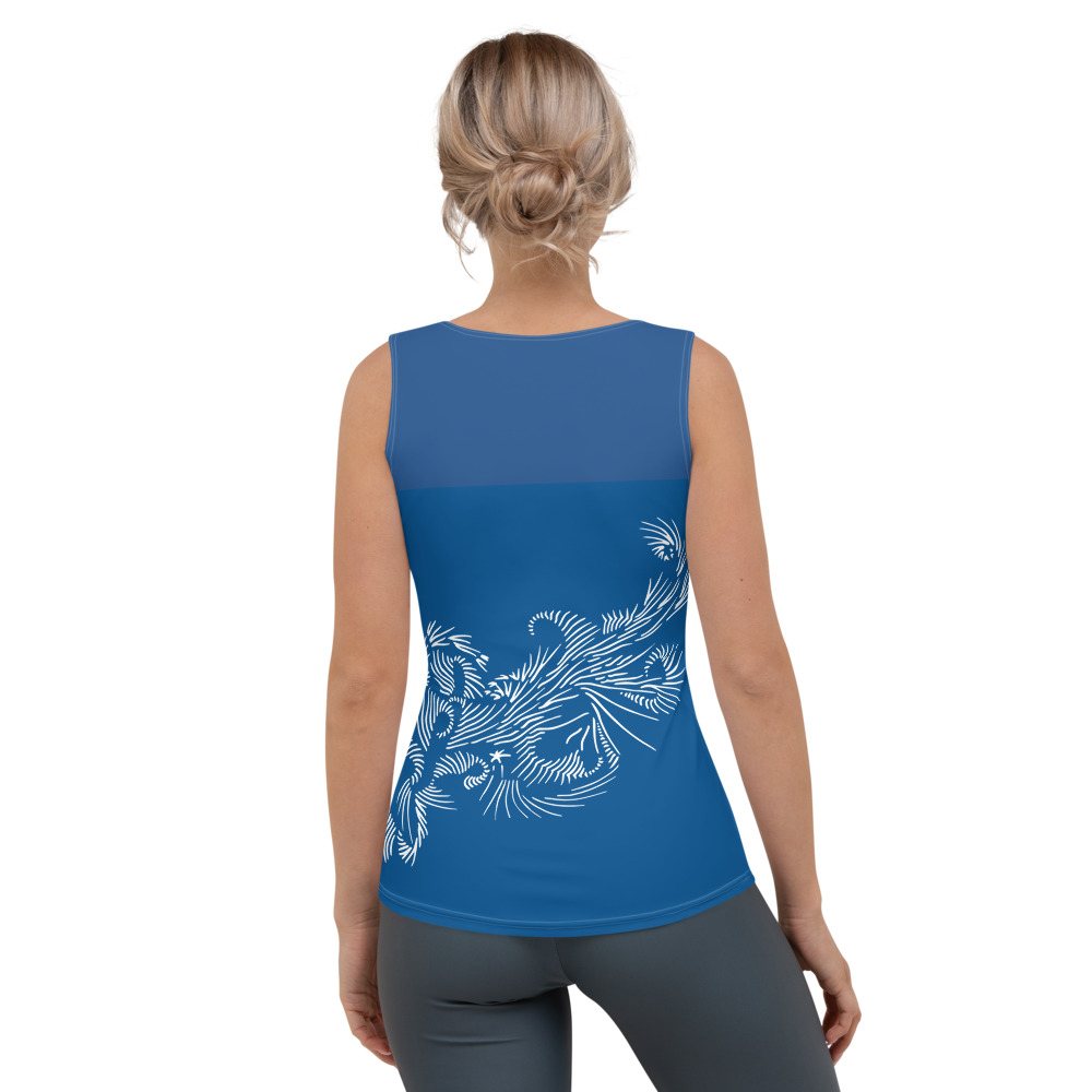 Tank Top design Angel Wings : achterkant -back 1 : klassiek blauw wit - classic blue white