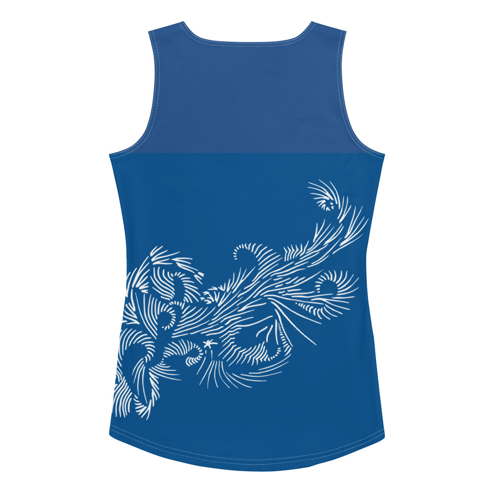 Tank Top design Angel Wings : achterkant -back 3 : klassiek blauw wit - classic blue white