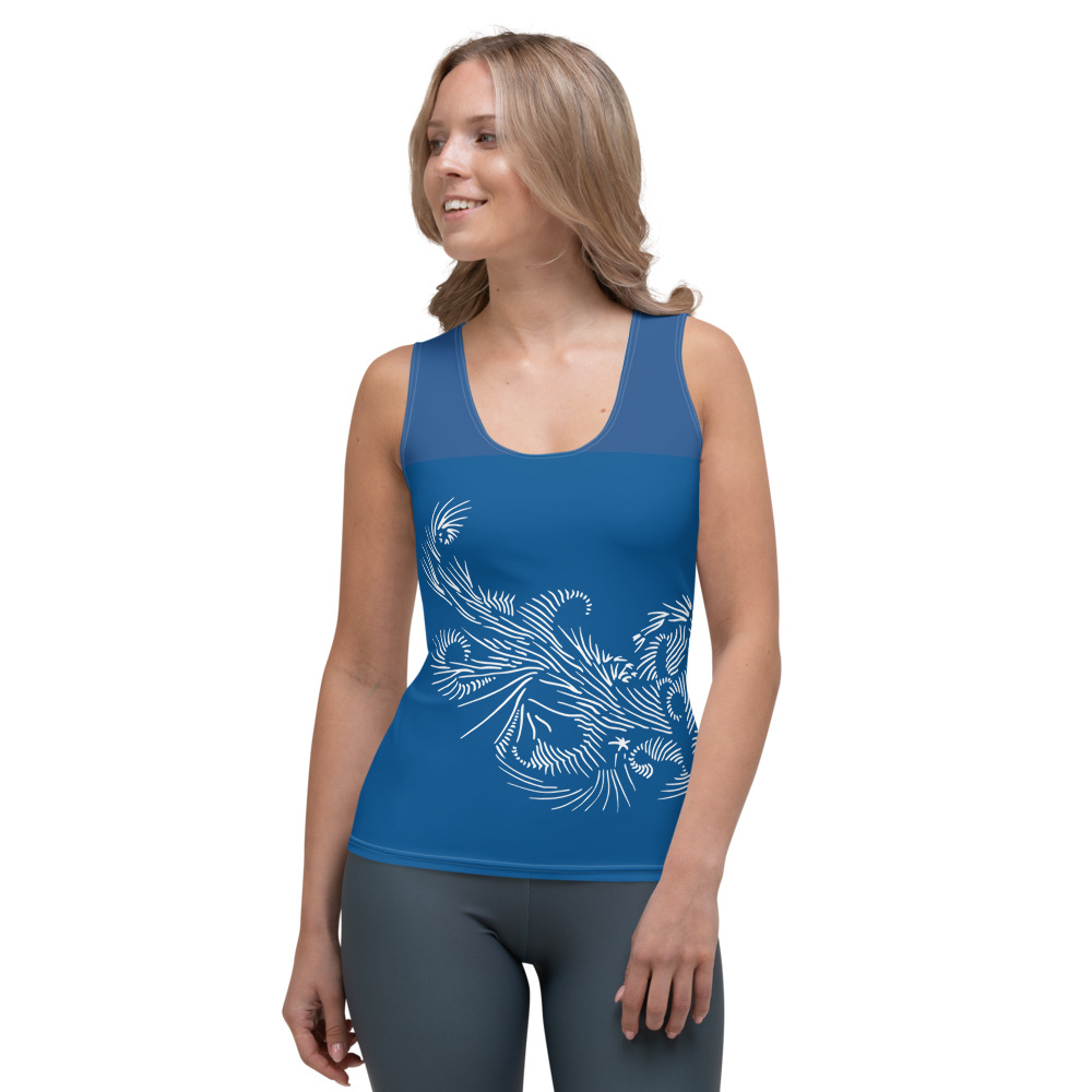 Tank Top design Angel Wings : voorkant - front 1 : klassiek blauw wit - classic blue white
