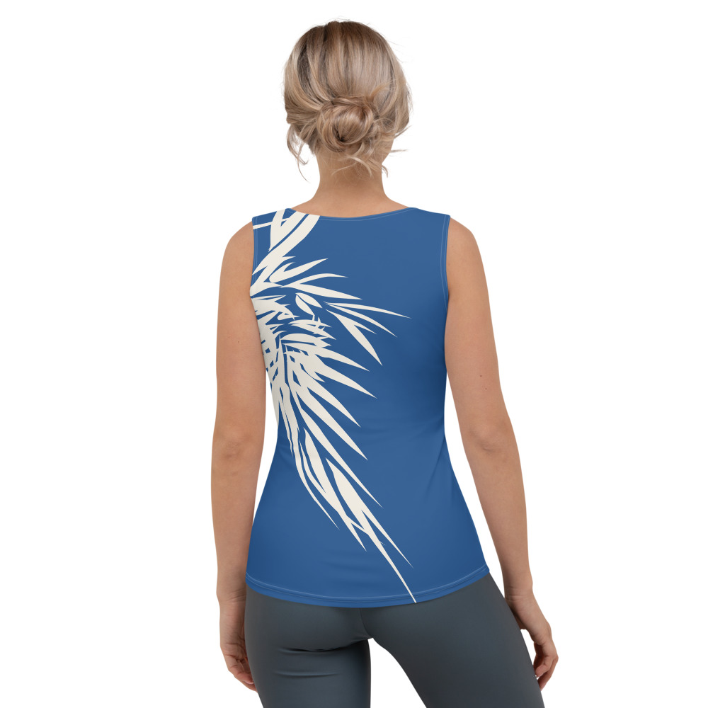 Tank top Tiger Power Up : achterkant - back 1 : klassiek blauw wit - classic blue white