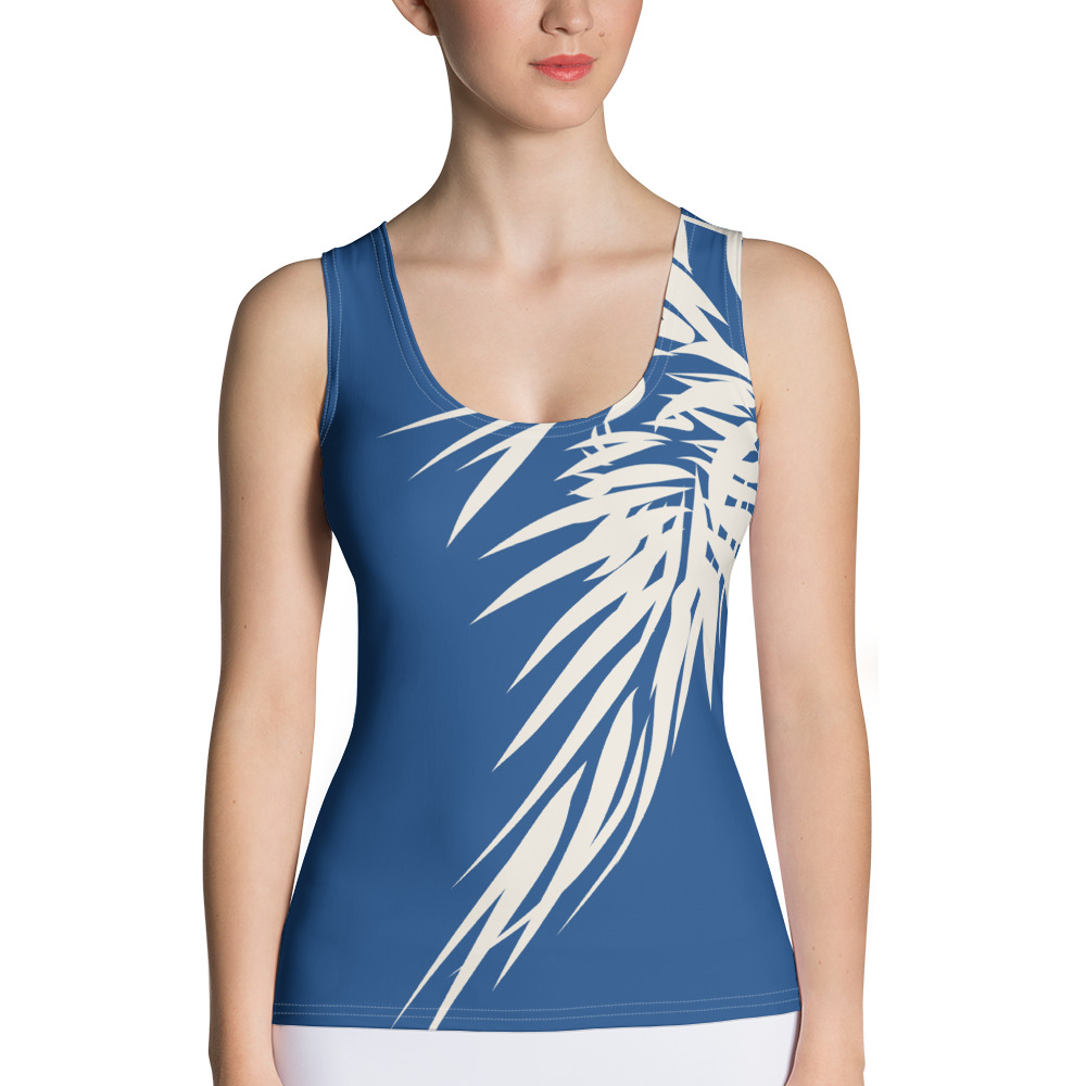 Tank top Tiger Power Up : voorkant - front 2 : klassiek blauw wit - classic blue white